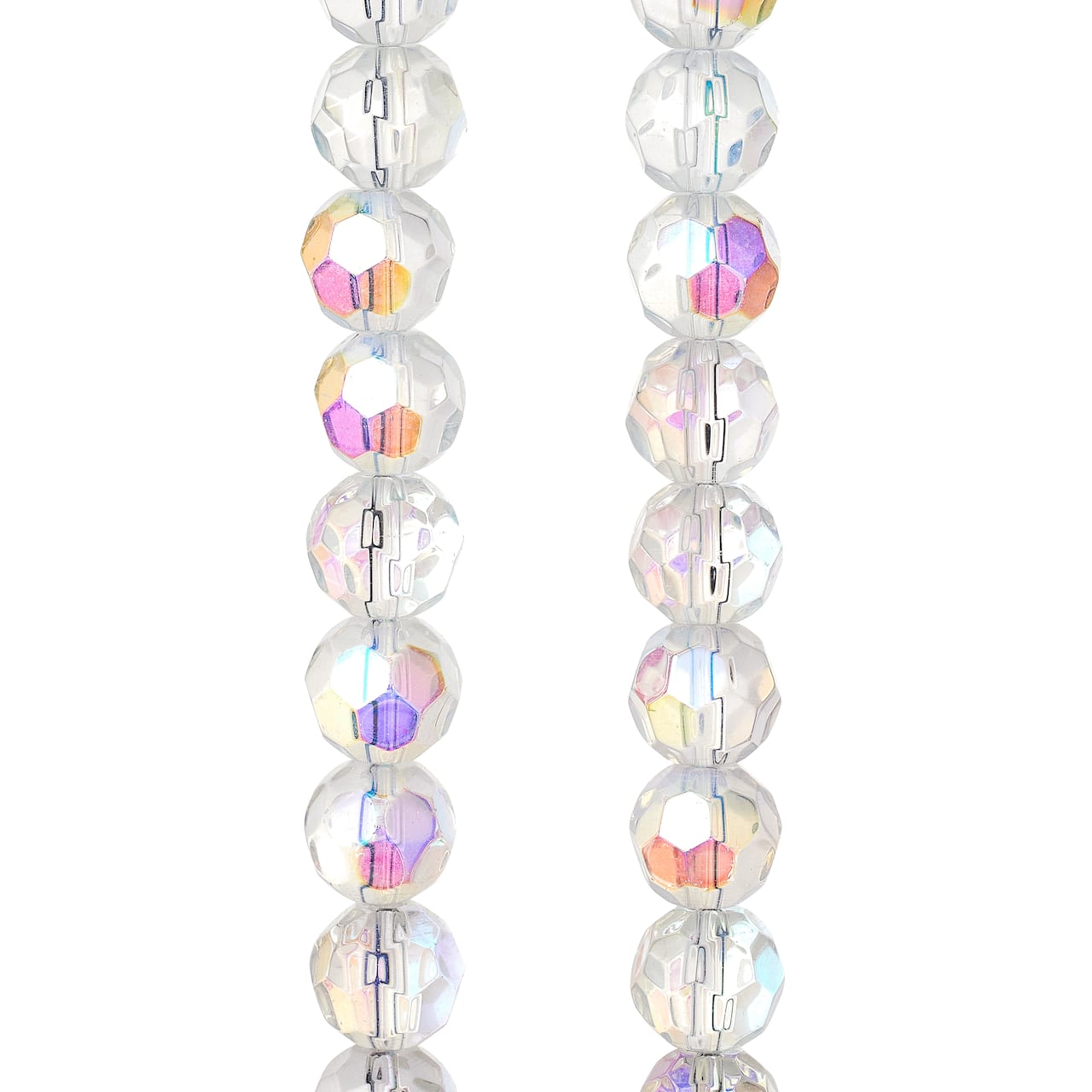 12 Pack: Crystal AB Faceted Glass Round Beads, 10mm by Bead Landing™